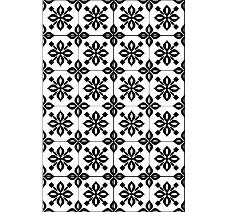 Fekete-fehér mozaik nappali tapéta - TenStickers