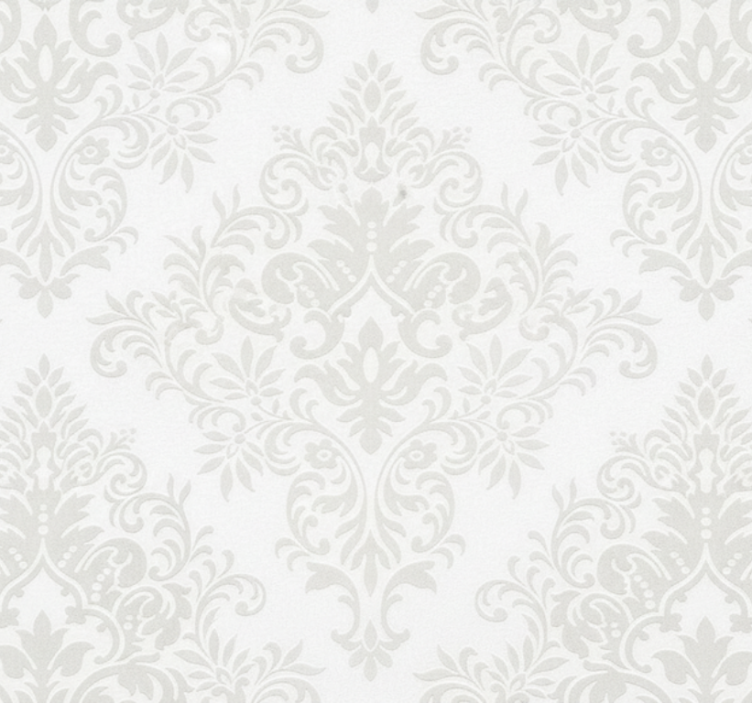 Classic white damask nappali tapéta - TenStickers