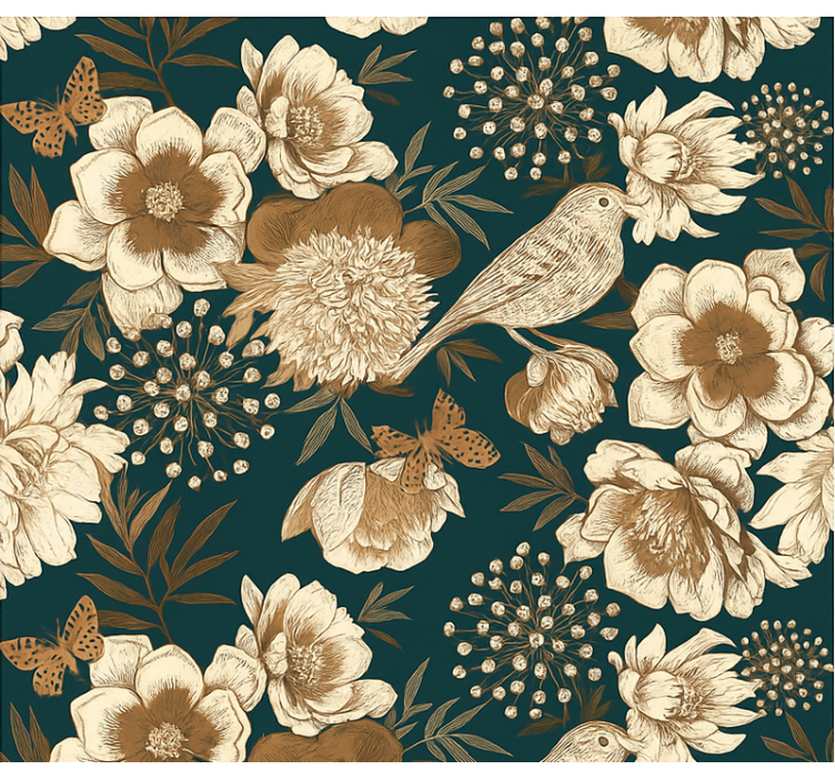 Vintage botanikai chinoiserie tapéta madarak magyarország - TenStickers