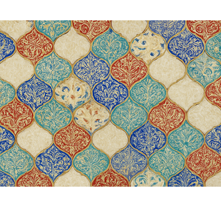 Színes marokkói minta nappali tapéta - TenStickers