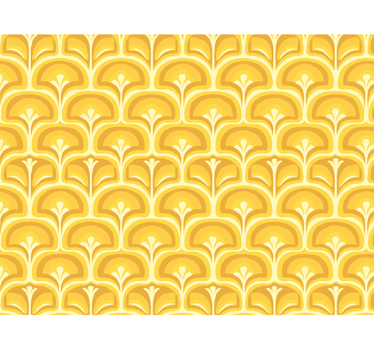 Retro 70-es sárga figurák nappali tapéta - TenStickers