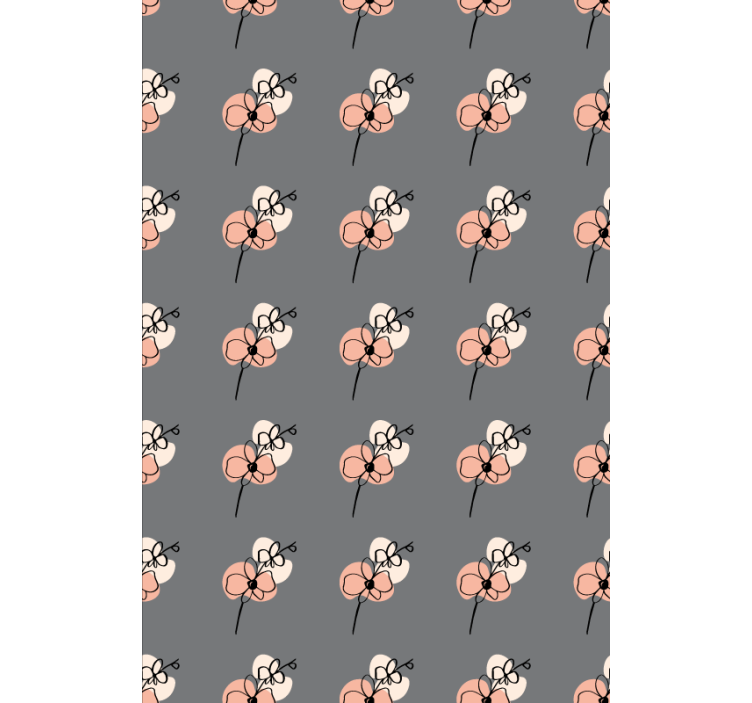 Virágdíszes tapéta absztrakt orchidea vonalrajz - TenStickers