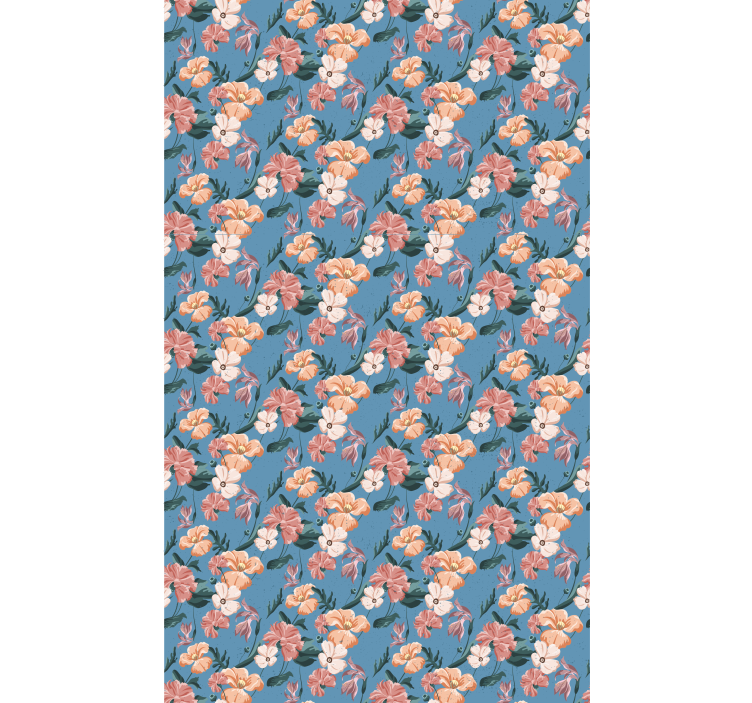 Virágmintás ziedi jeans tapéta virágdíszes - TenStickers