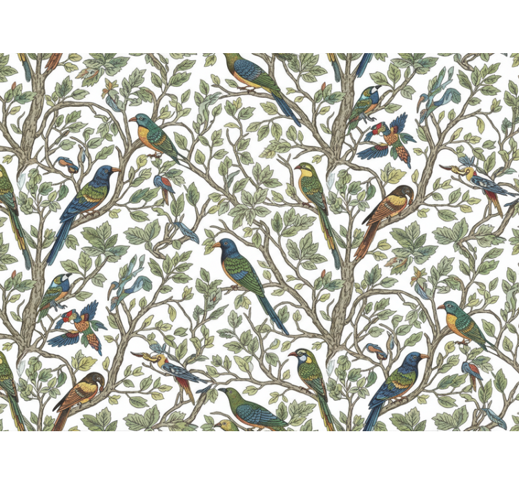 Madarak az erdőben tapéta fa háttérkép - TenStickers