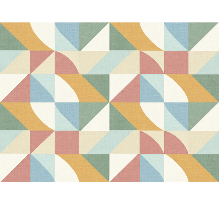 Falusi tapéta - pasztell színű geometriai formák - TenStickers