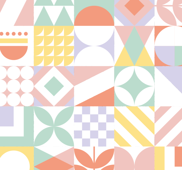 Csempe hatású tapéta szokatlan formák - TenStickers