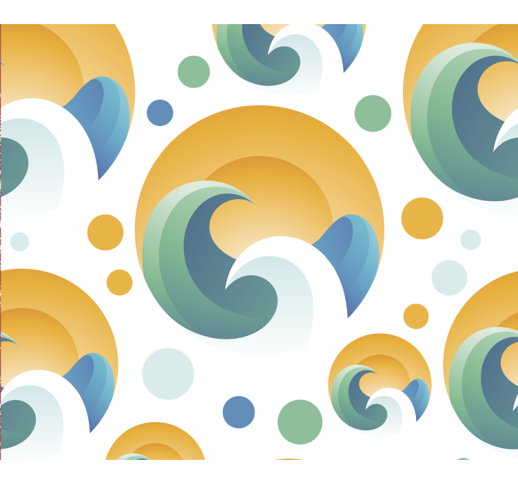 Nap és hullámok geometriai alakzat tapéta - TenStickers