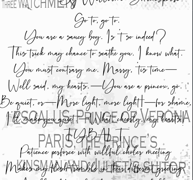 Shakespeare szerelmeseinek művészeti tapéta - TenStickers