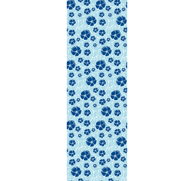 Kék virágos csempe Tapéta Virágdíszes - TenStickers