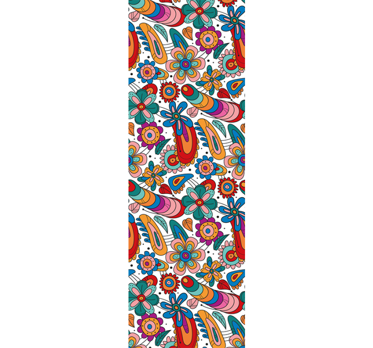 Virágos szeszélyes minta Tapéta Virágok - TenStickers