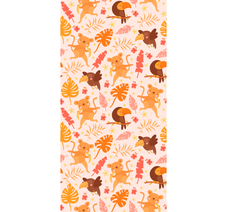 Játékos dzsungel fauna Tapéta Macskák - TenStickers