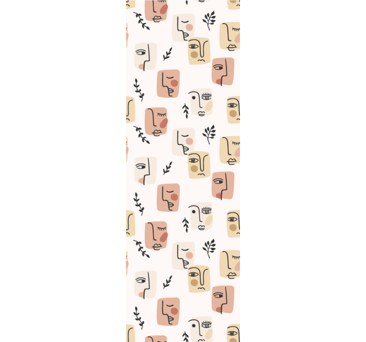 Absztrakt arcok minta art tapéta - TenStickers