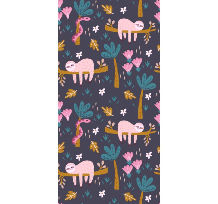 Lajhár és elhagyja a gyermekek tapétaét - TenStickers