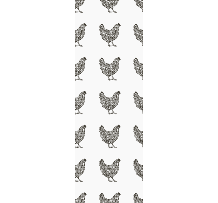Fekete csirke mintás hálószoba tapéta - TenStickers