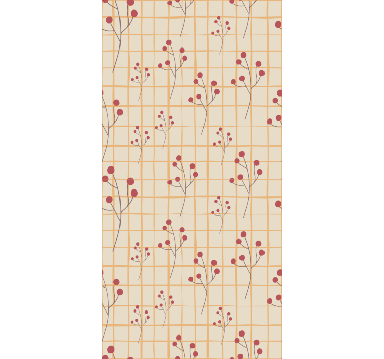 Bogyó ág minta Tapéta Virágok - TenStickers