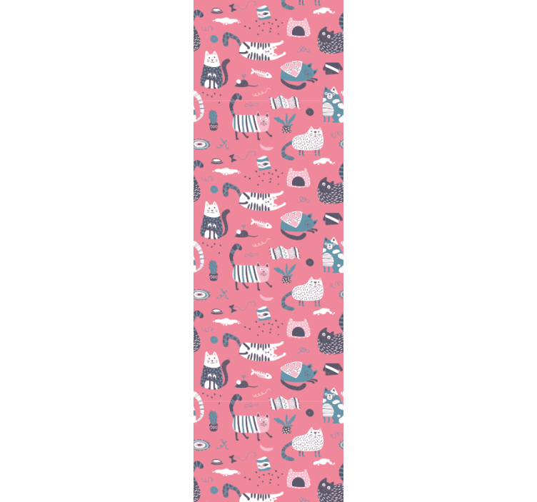 Játékos macskák illusztráció Tapéta Macskák - TenStickers