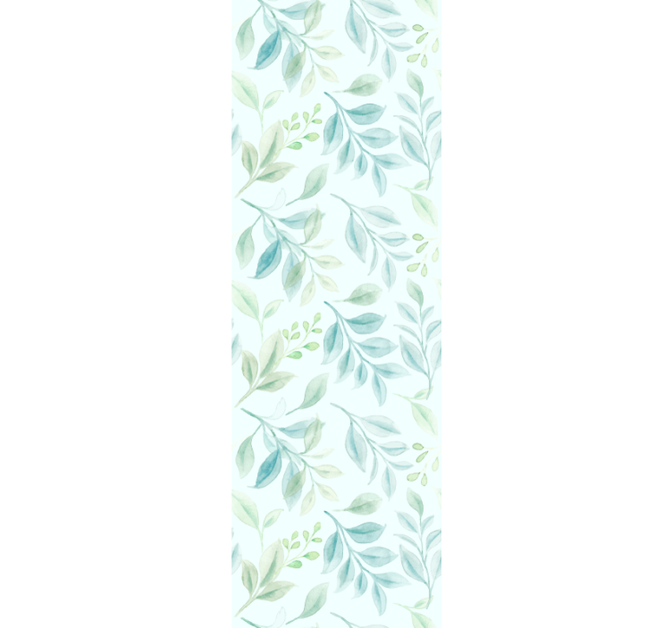 Zöld vékony levelek levél tapéta - TenStickers