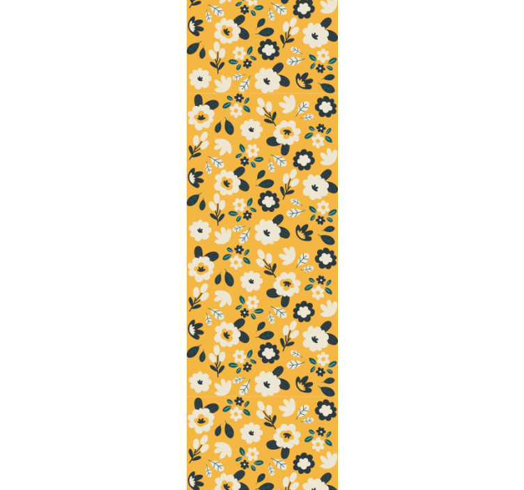 Világos sárga és fehér virágok tapéta - TenStickers