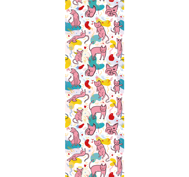 Játékos macska minták Tapéta Macskák - TenStickers