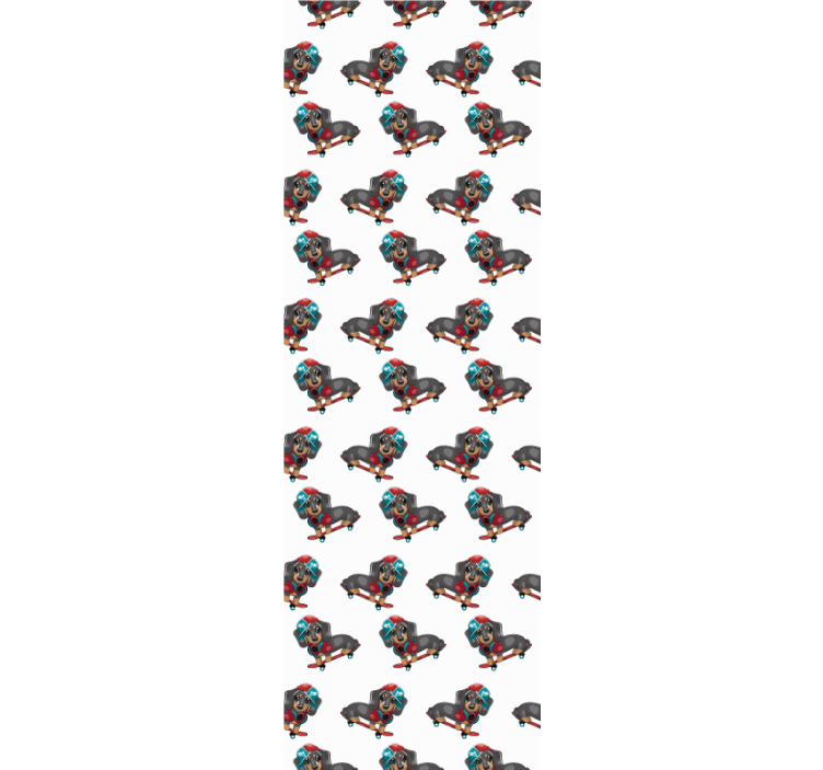 Kolbászkutya egy gördeszka hálószoba tapéta - TenStickers