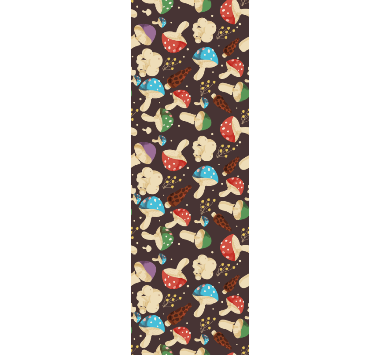 Többszínű gomba mintás virág tapéta - TenStickers