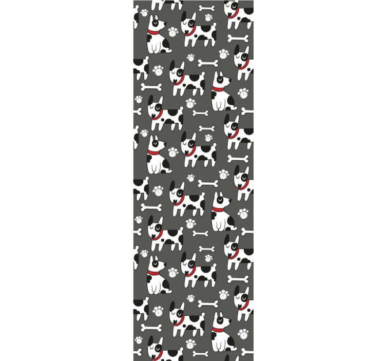 Fantasztikus fekete-fehér kutyahálószoba tapéta - TenStickers