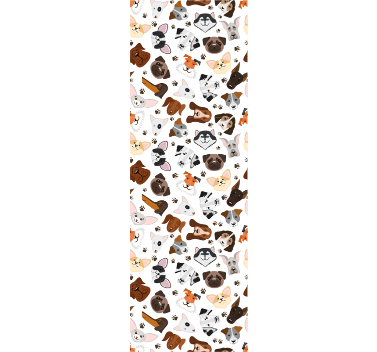 Fajták kutyák fejét hálószoba tapéta - TenStickers