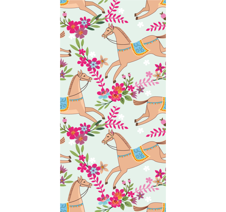 Lovas virágok Allati tapéta - TenStickers