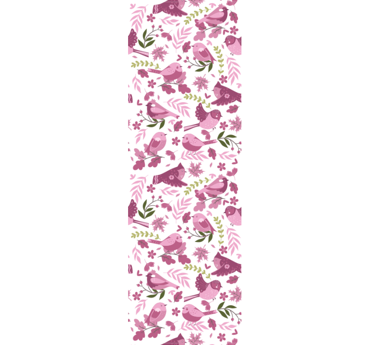 Madár egy ág virágok folyosón tapéta - TenStickers