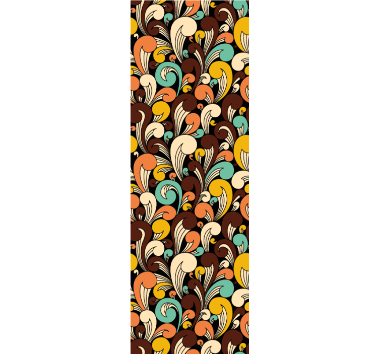 Fekete háttér hippi formák vintage tapéta - TenStickers