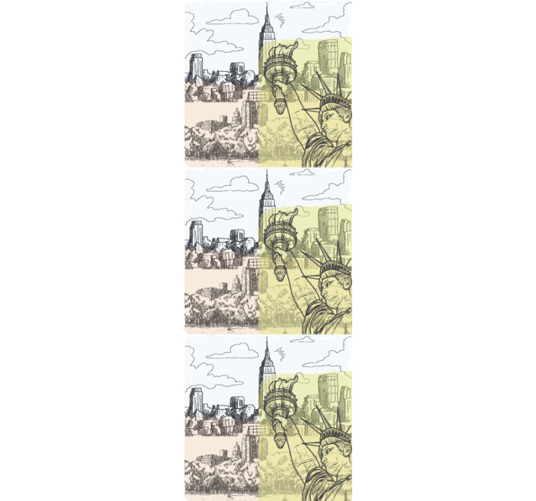 Vintage old school kollázs new york tapéta - TenStickers