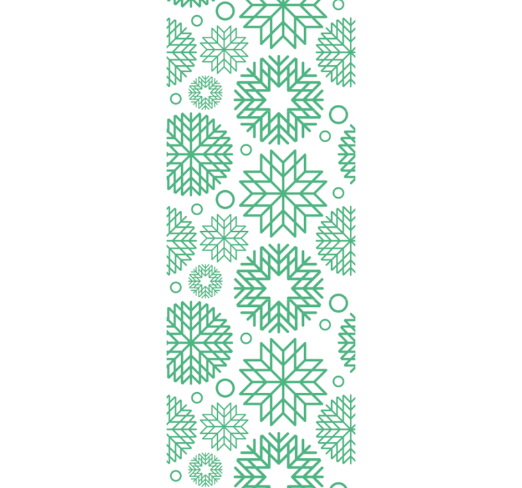 Különböző formájú zöld hópelyhek tapéta - TenStickers