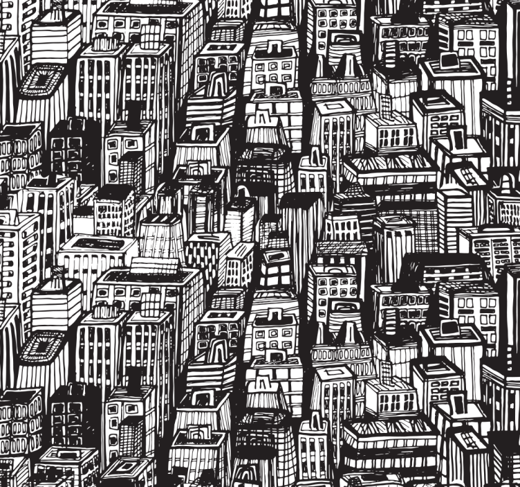 Városi vázlatkáosz Tapéta városi és országos tapétaek - TenStickers