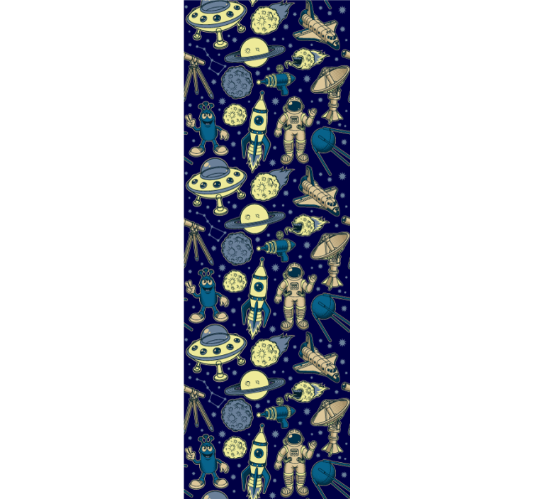 Bolygók, űrhajósok és rakétahajók tapéta - TenStickers