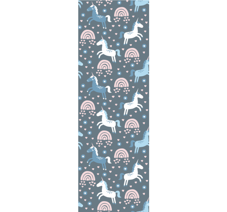 Pasztell szivárványok és egyszarvúak művészeti tapéta - TenStickers