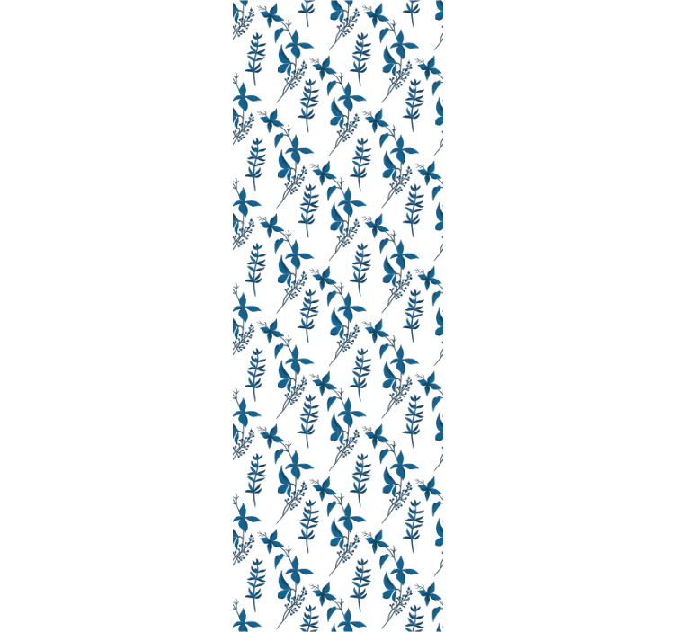 Kék virág mintás tapéta - TenStickers