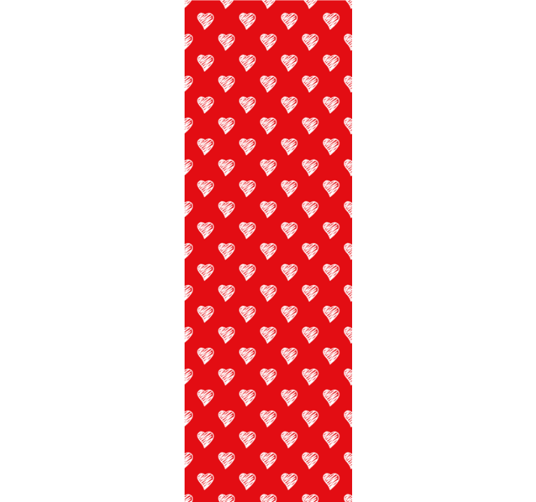 Fehér rajzolt szív tini hálószoba tapéta - TenStickers