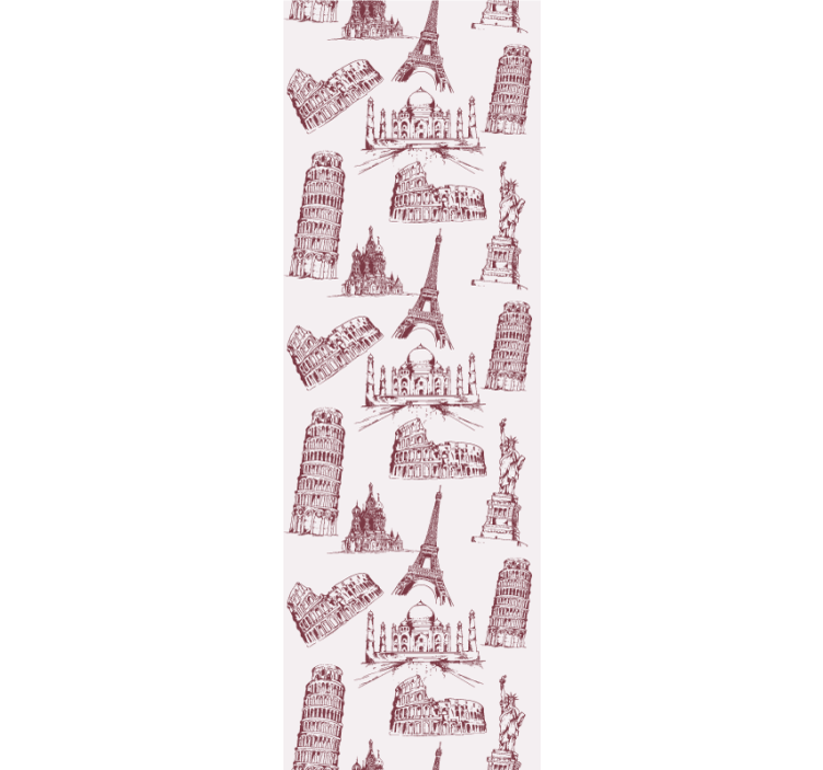 Leghíresebb műemlékek minta klasszikus tapéta - TenStickers