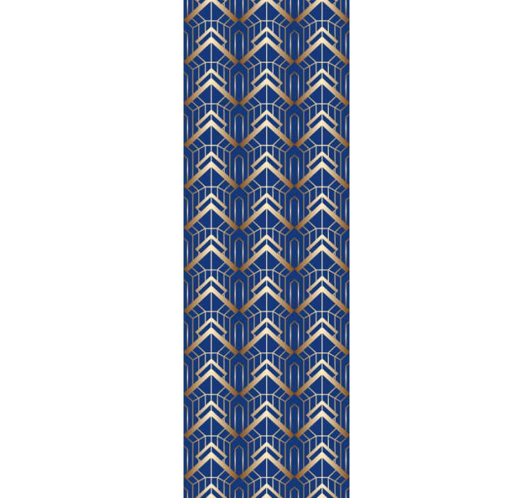 Modern art kék és arany deco tapéta - TenStickers