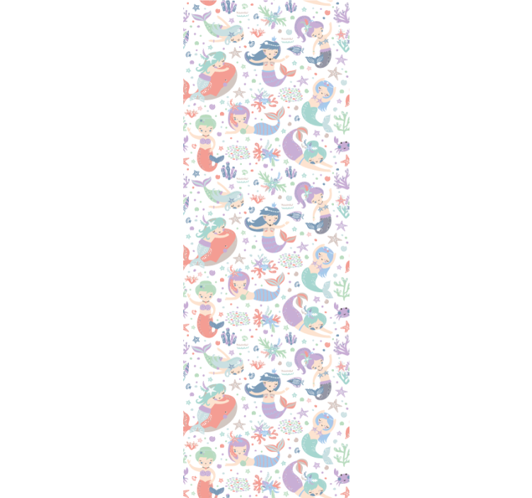 Sellő egy szikla mintás fürdőszobai tapéta - TenStickers