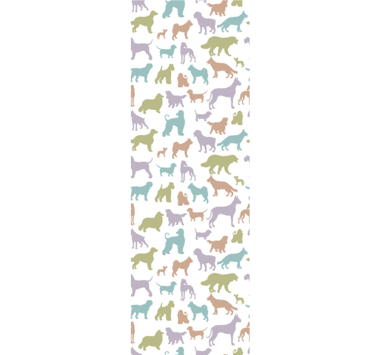 Színes sziluettek Tapéta Kutya Tapéták - TenStickers