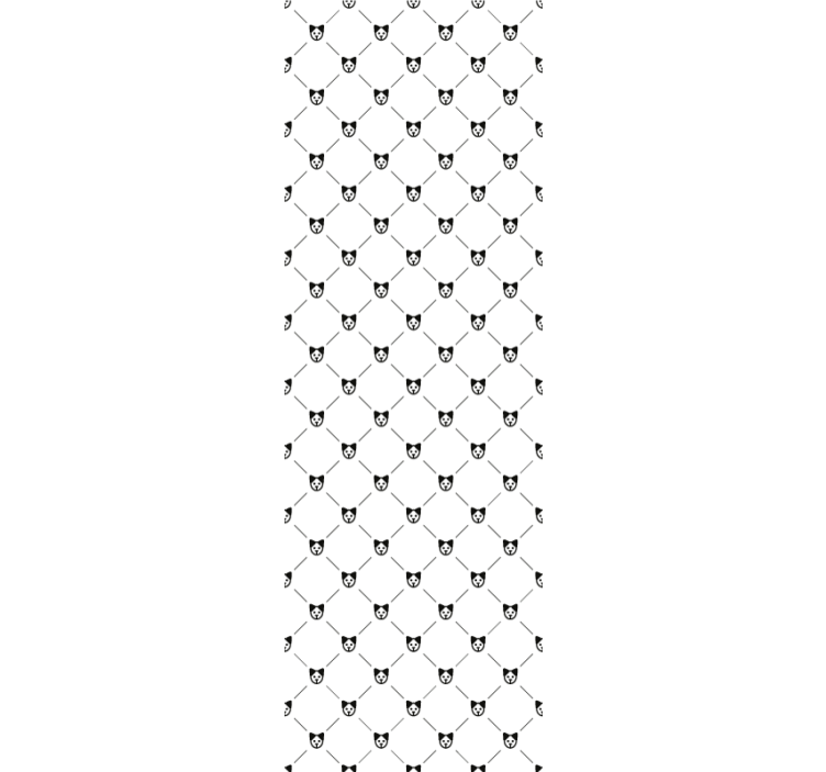Fekete-fehér geometrikus kutyamintás tapéta - TenStickers