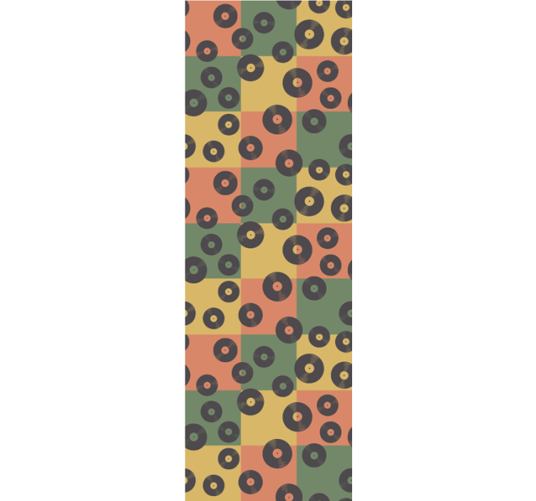 Színes bakelitlemez retro mintás tapéta - TenStickers