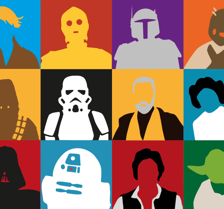 Ikonikus sziluettek Tapéta Művészet - TenStickers