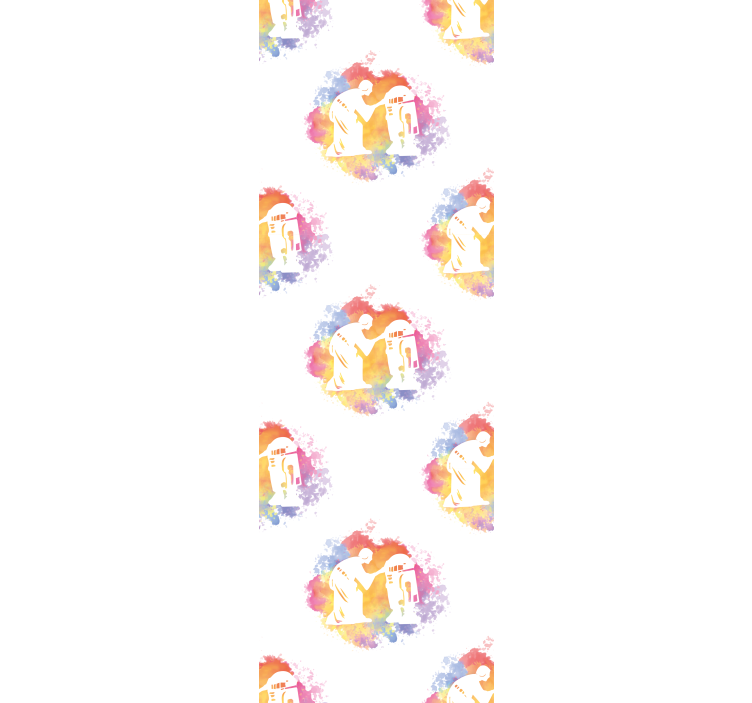 Absztrakt pár sziluett Tapéta Művészet - TenStickers