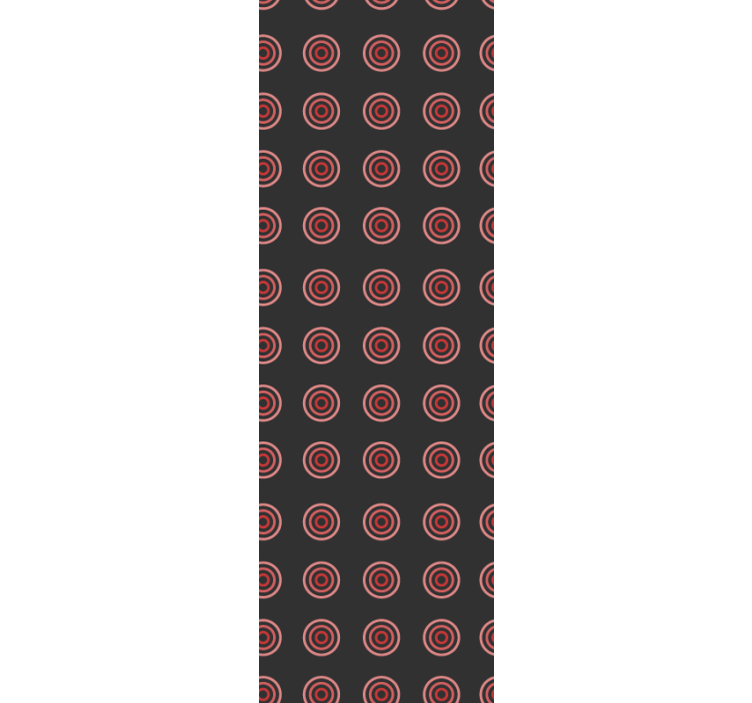 Piros varrat nélküli kerek geometrikus mintás tapéta - TenStickers