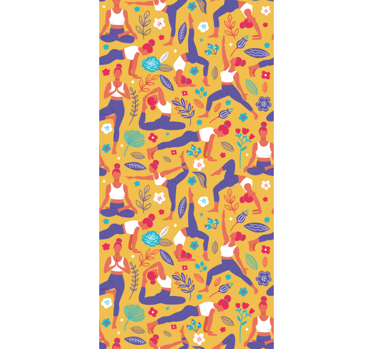 Jóga pózok minta Tapéta Művészet - TenStickers