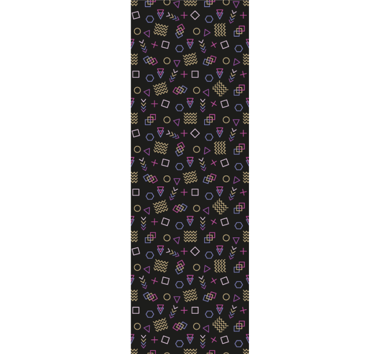 Színes doodles 80-as évek mintás vintage tapéta - TenStickers