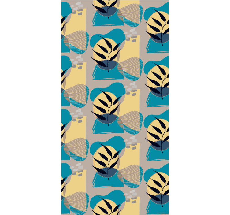 Stilizált levélmintás Tapéta Virágdíszes - TenStickers