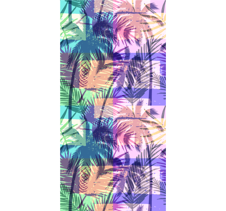 Vintage pálmalevelek tapéta fa háttérkép - TenStickers